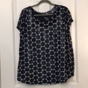 Lane Bryant navy polka dot 18/20 two piece top